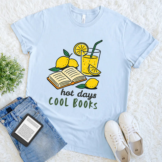 hot days cool books tee for readers