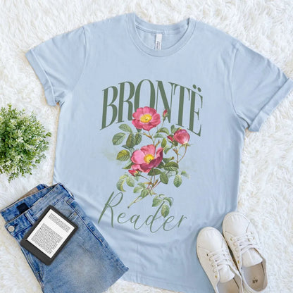 Brontë Reader T-Shirt — Romantic Classic Literature Floral Book Lover Tee