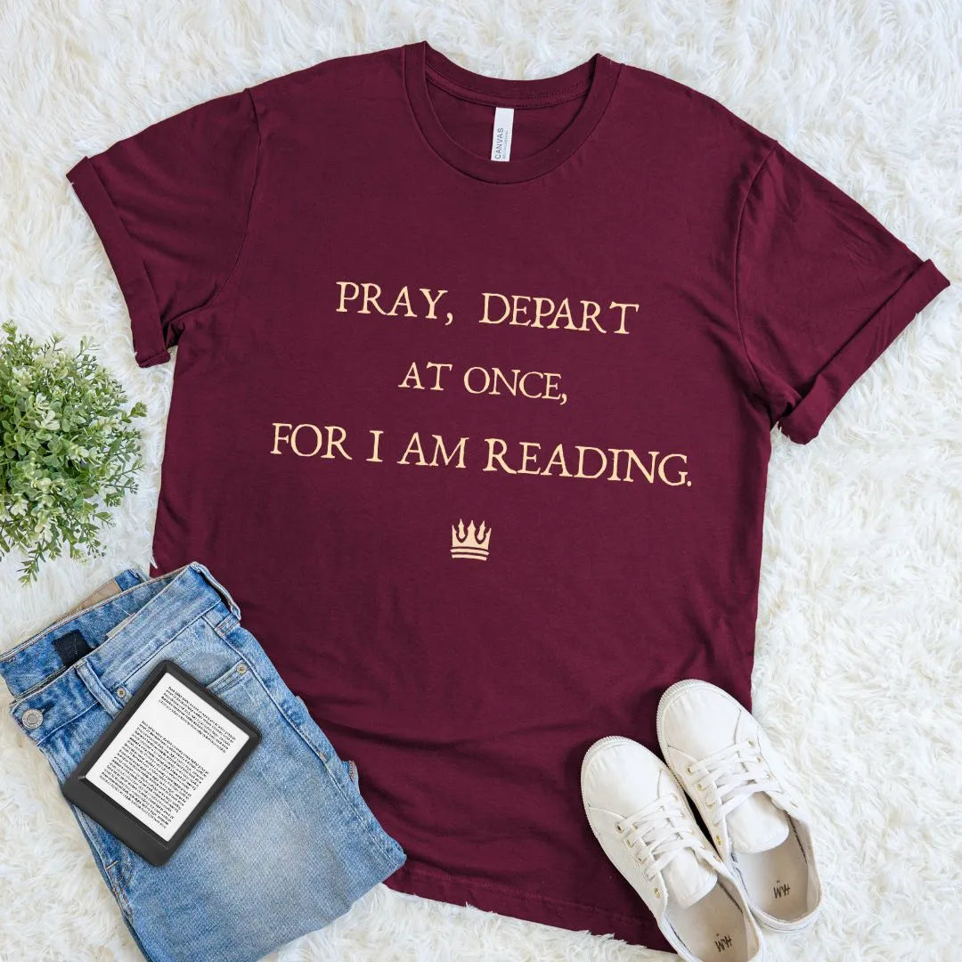 Shakespeare Quote maroon red  T-Shirt for Readers   