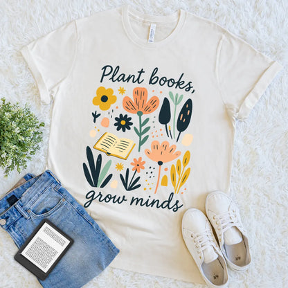 doodle vintage garden themed book tee for introverts