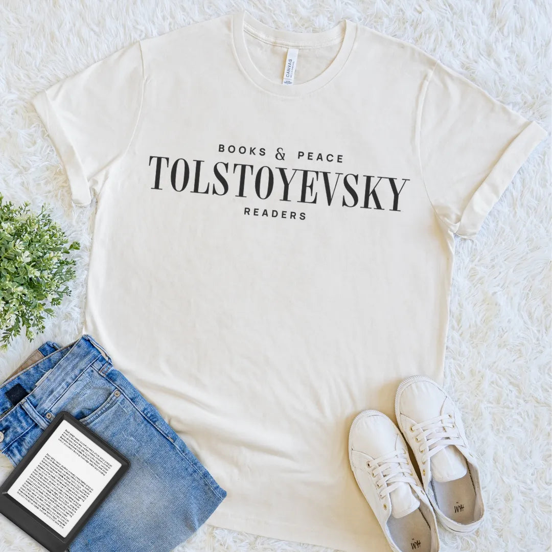 Natural Tolstoyevsky classic literature minimalist book humor T-shirt