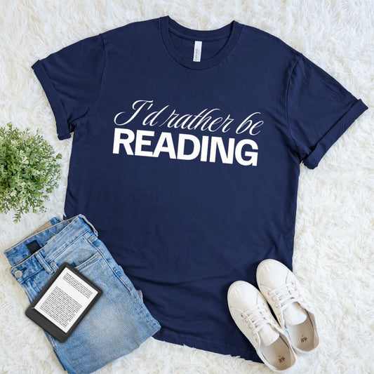 i’d rather be reading minimalist shirt