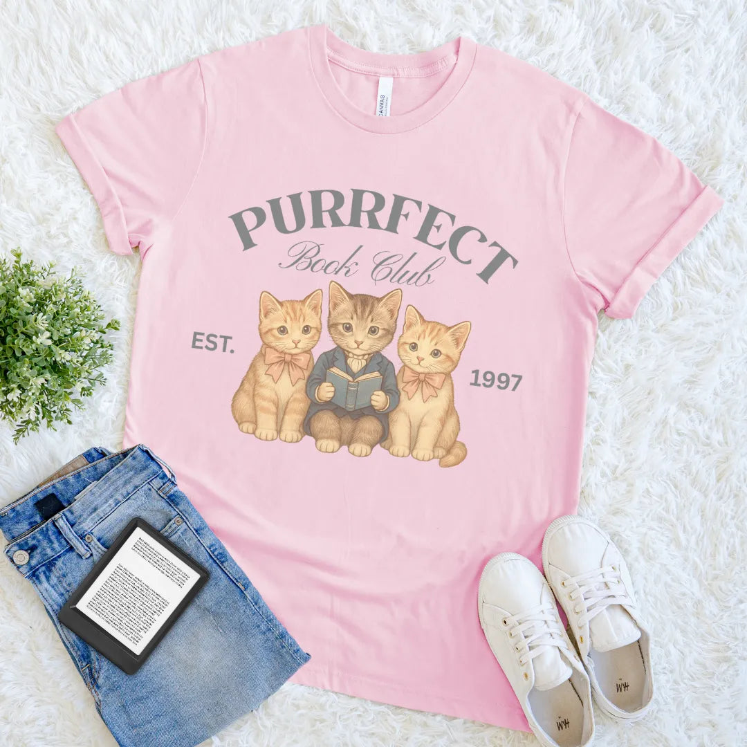 bookish tee for cat lovers and readers