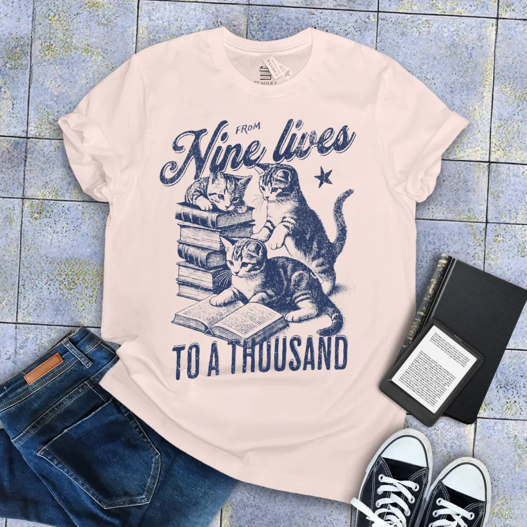 vintage fiction cat tee for introverted readers