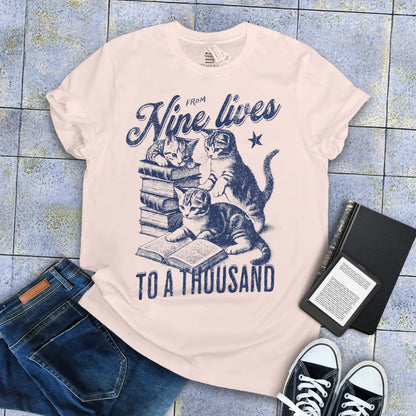vintage fiction cat tee for introverted readers