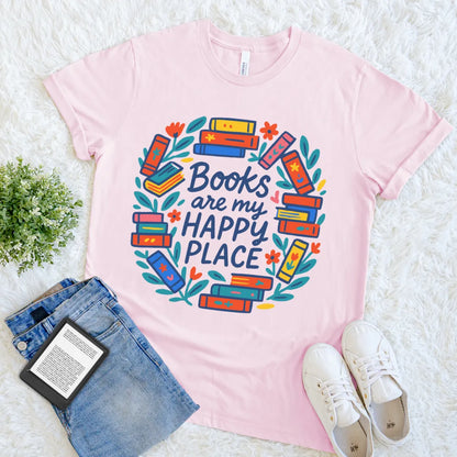 Pink cheerful reader T-shirt for book lovers and introverts