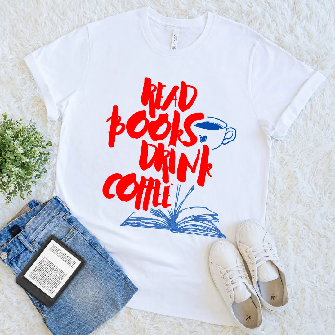 read books drink coffee graphic tee