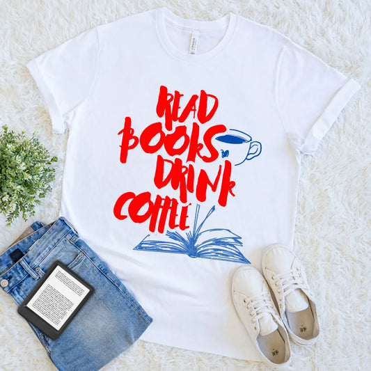 read books drink coffee graphic tee