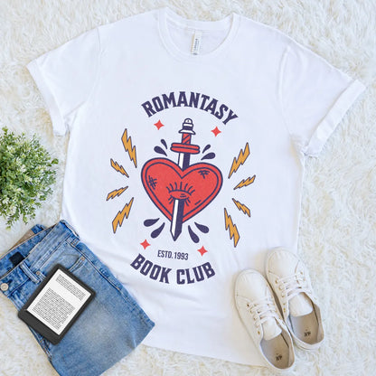 white book lover shirt with vintage tattoo design