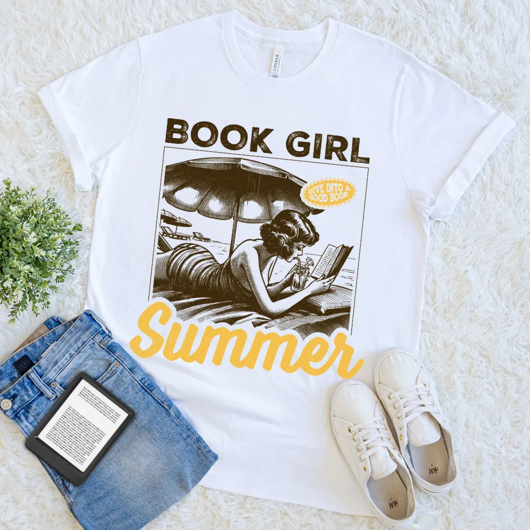 vintage beach reader t-shirt