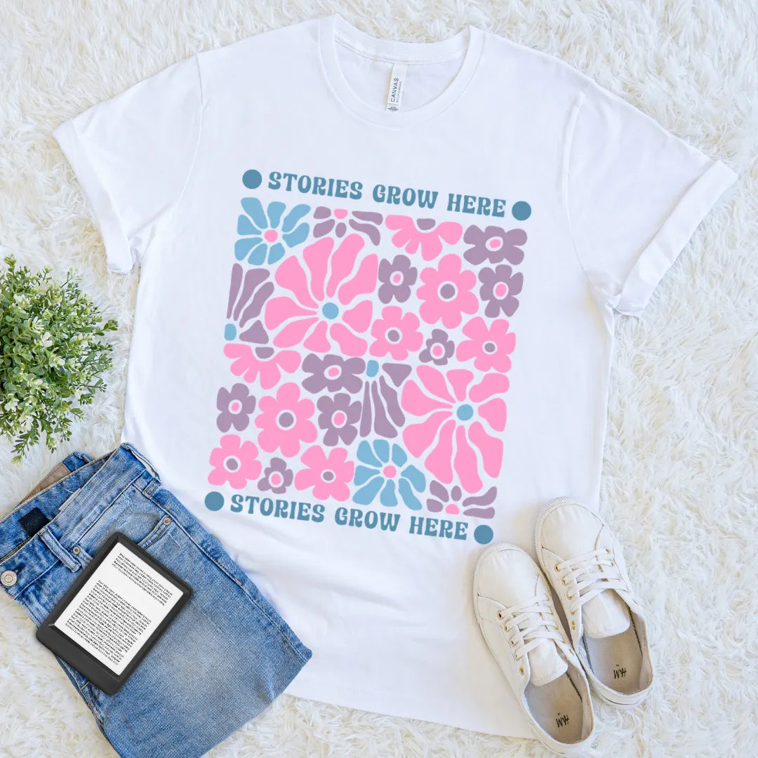 cute floral boho pastel t-shirt for writers and introverts